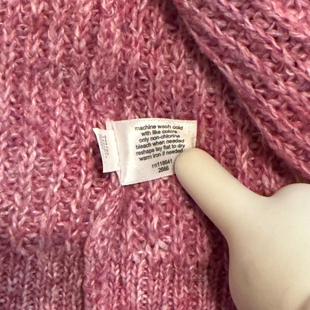 Lane Bryant Pink Marl Knit V-Neck Button Front Cardigan Sweater Plus Size 22/24 - Picture 7 of 7